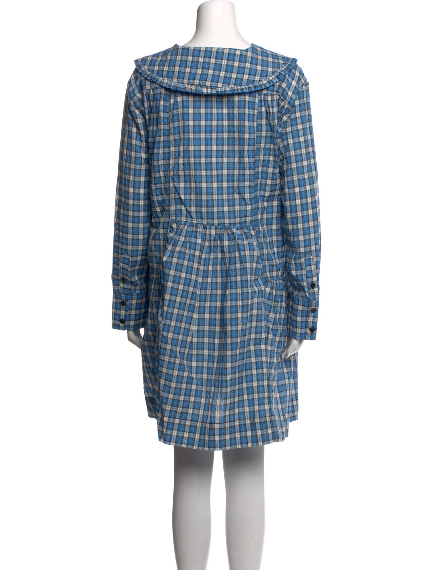 Ganni Plaid Print Mini Dress